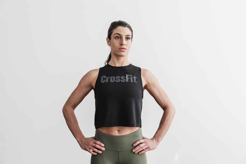 NOBULL Majice Bez Rukava Ženske - Nobull Crossfit® Muscle Crne (173542-NCE)